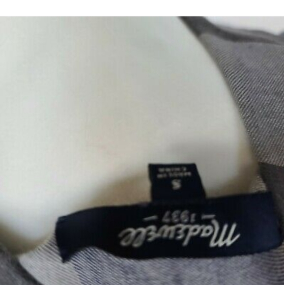 Madewell Blue Checked Oversized Boyfriend Shirt Sm - Picture 4 of 6